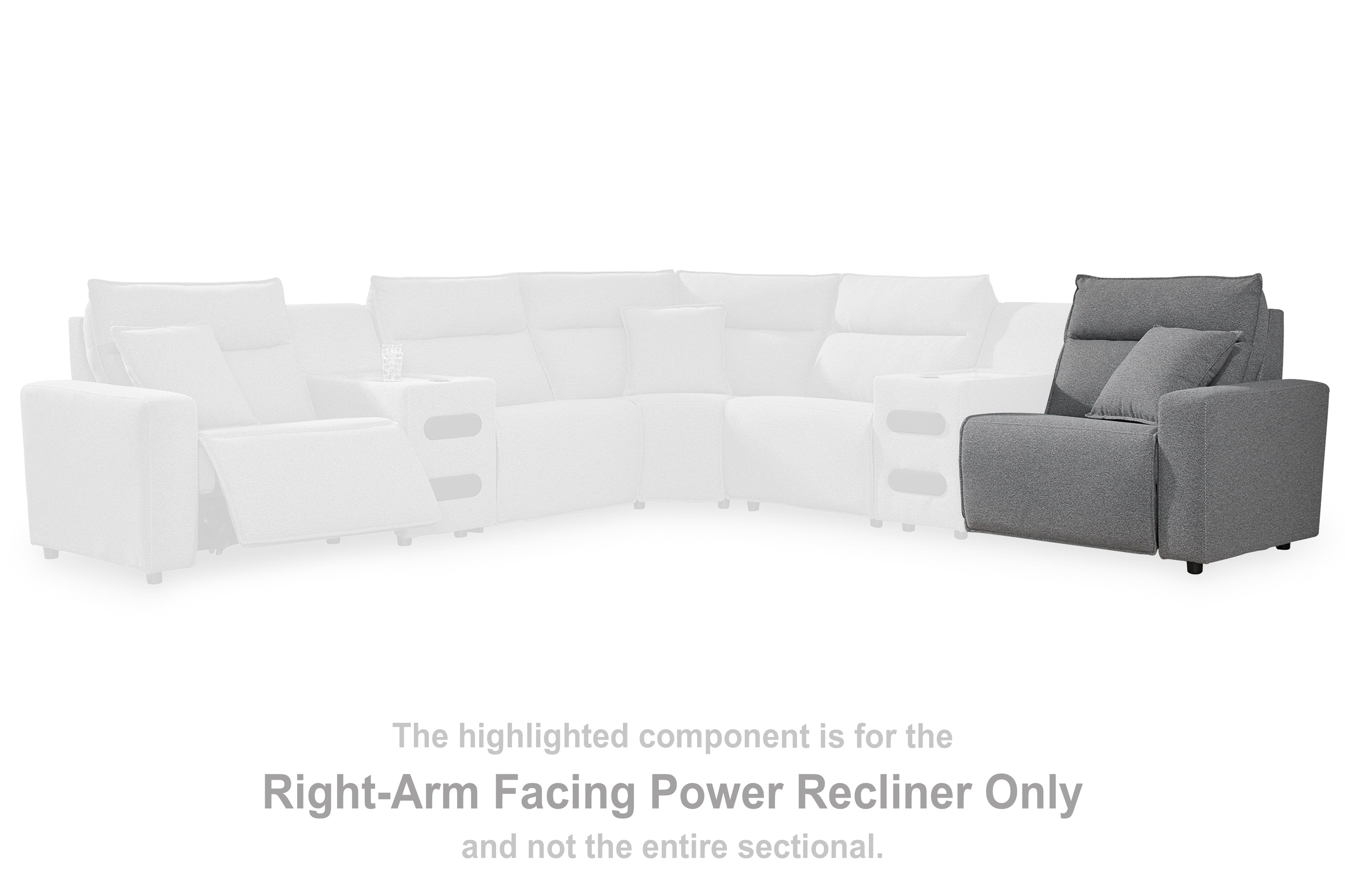 Diamond Furniture - Ashley Furniture - ModMax II Sectional - RAF Zero Wall Power Recliner / Salt and Pepper - 6590662