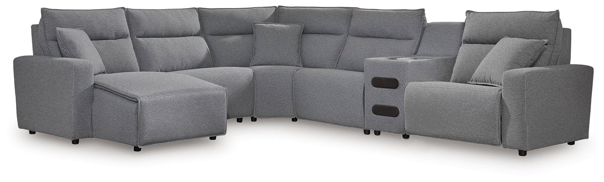 Diamond Furniture - Ashley Furniture - ModMax II Sectional - 3-Piece Power Reclining Sectional / Salt and Pepper - 65906S3