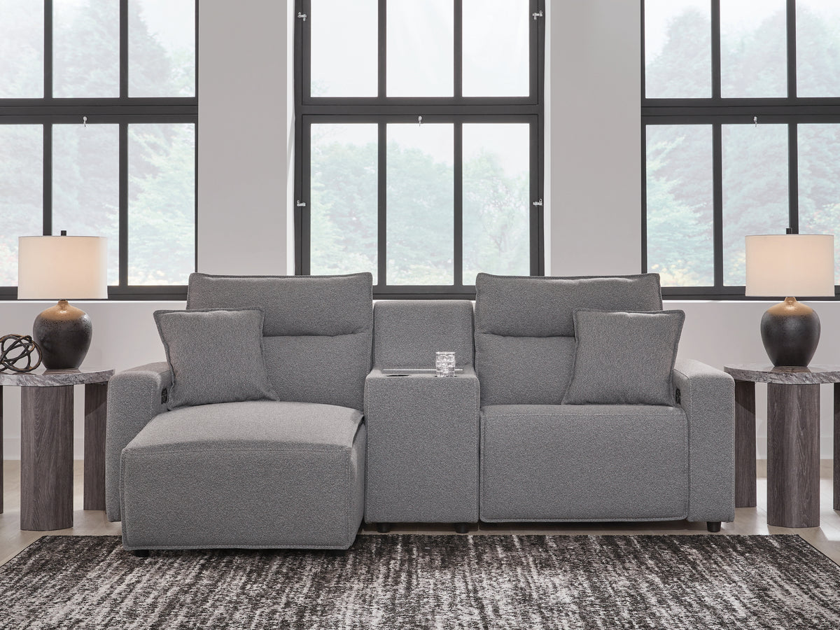 Diamond Furniture - Ashley Furniture - Modmax II 3-Piece Power Reclining Sectional with Chaise and Console - 3-Piece Power Reclining Sectional with Chaise and Console - 65906S17