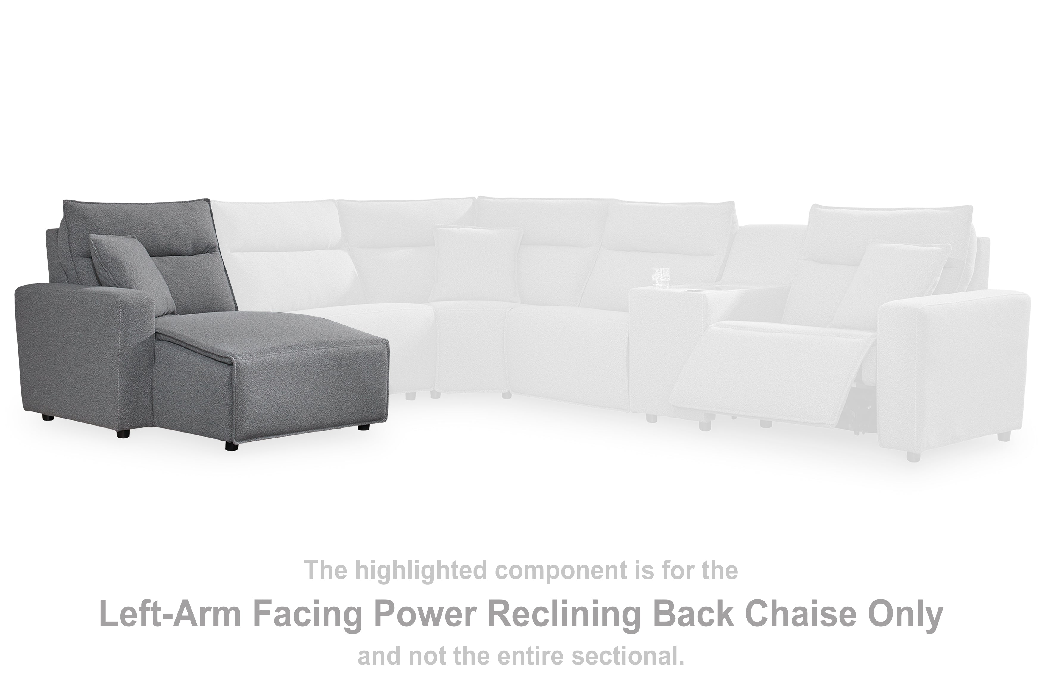 Diamond Furniture - Ashley Furniture - ModMax II Sectional - LAF Press Back Power Chaise / Salt and Pepper - 6590679
