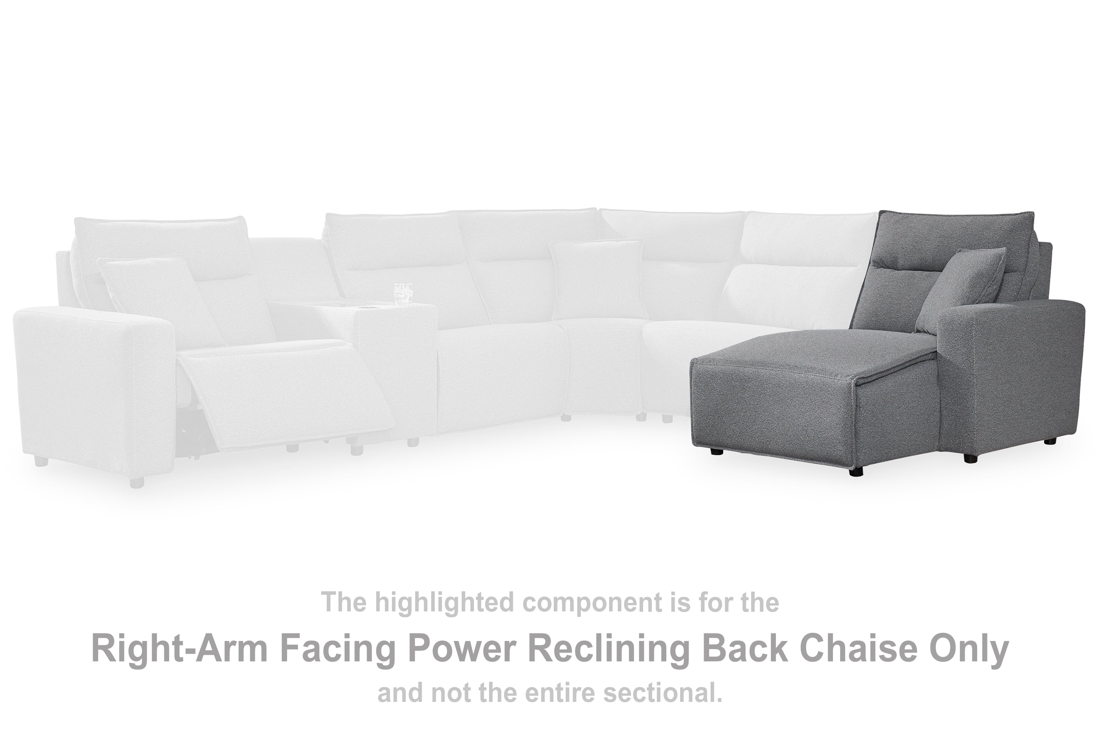 Diamond Furniture - Ashley Furniture - ModMax II Sectional - RAF Press Back Power Chaise / Salt and Pepper - 6590697