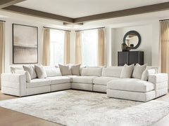Diamond Furniture - Ashley Furniture - Ashbourne Estate 6-Piece Sectional with Chaise - RAF 6-Piece Sectional with Chaise - PC66004S15