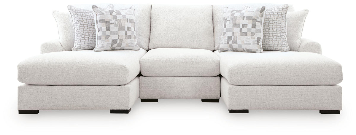 Diamond Furniture - Ashley Furniture - Misty-Lakes 3-Piece Double Chaise Sectional - RAF 3-Piece Double Chaise Sectional - PC66906S7