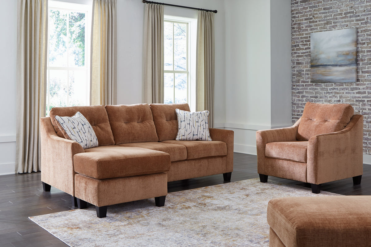 Diamond Furniture - Ashley Furniture - Amity Bay Sofa Chaise, Chair, and Ottoman - Sofa Chaise, Chair, and Ottoman / Clay - 67204U2