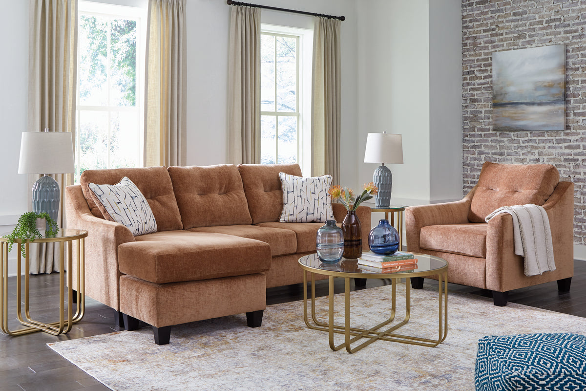 Diamond Furniture - Ashley Furniture - Amity Bay Sofa Chaise and Chair - Sofa Chaise and Chair / Clay - 67204U3