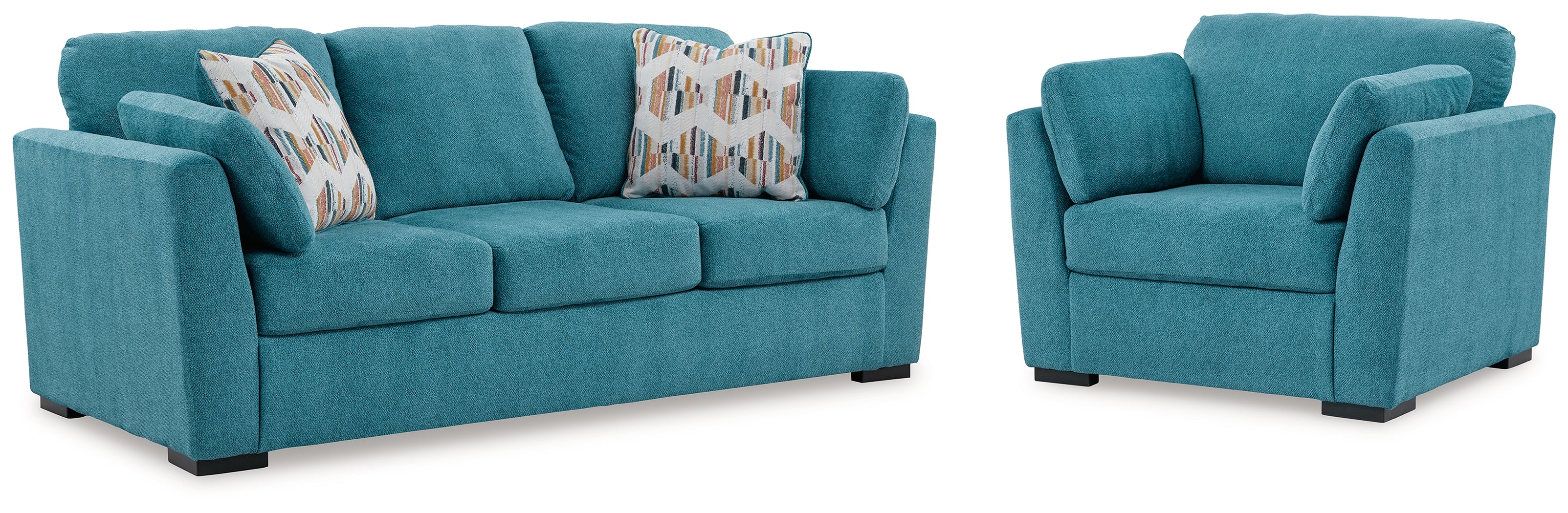 Diamond Furniture - Ashley Furniture - Keerwick Sofa and Oversized Chair - Sofa and Oversized Chair / Teal - 67507U5