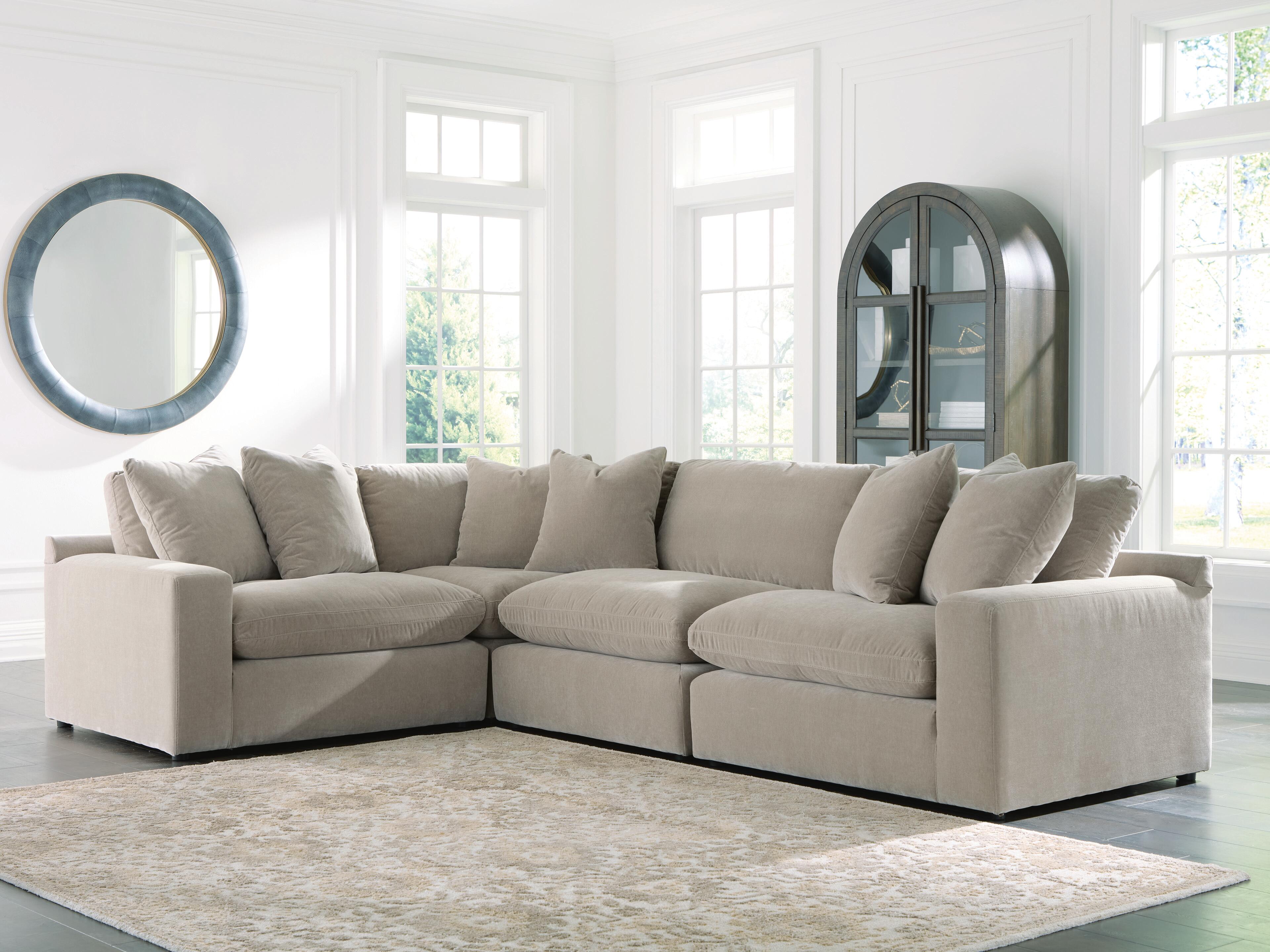 Diamond Furniture - Ashley Furniture - Maxton Heights 4-Piece Sectional - RAF 4-Piece Sectional / Pebble - 67808S3
