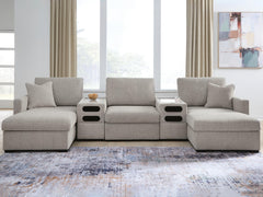 Diamond Furniture - Ashley Furniture - ModMax Luxe 5-Piece Double Chaise Sectional with Audio Consoles - RAF 5-Piece Double Chaise Sectional with Audio Consoles - 68605S43