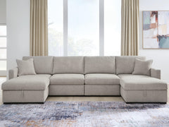 Diamond Furniture - Ashley Furniture - ModMax Luxe 4-Piece Double Storage Chaise Sectional - RAF 4-Piece Double Storage Chaise Sectional - 68605S62