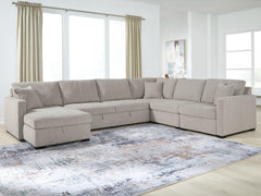 ModMax Luxe 5-Piece Sectional with Storage Chaise and Pop Up Sleeper