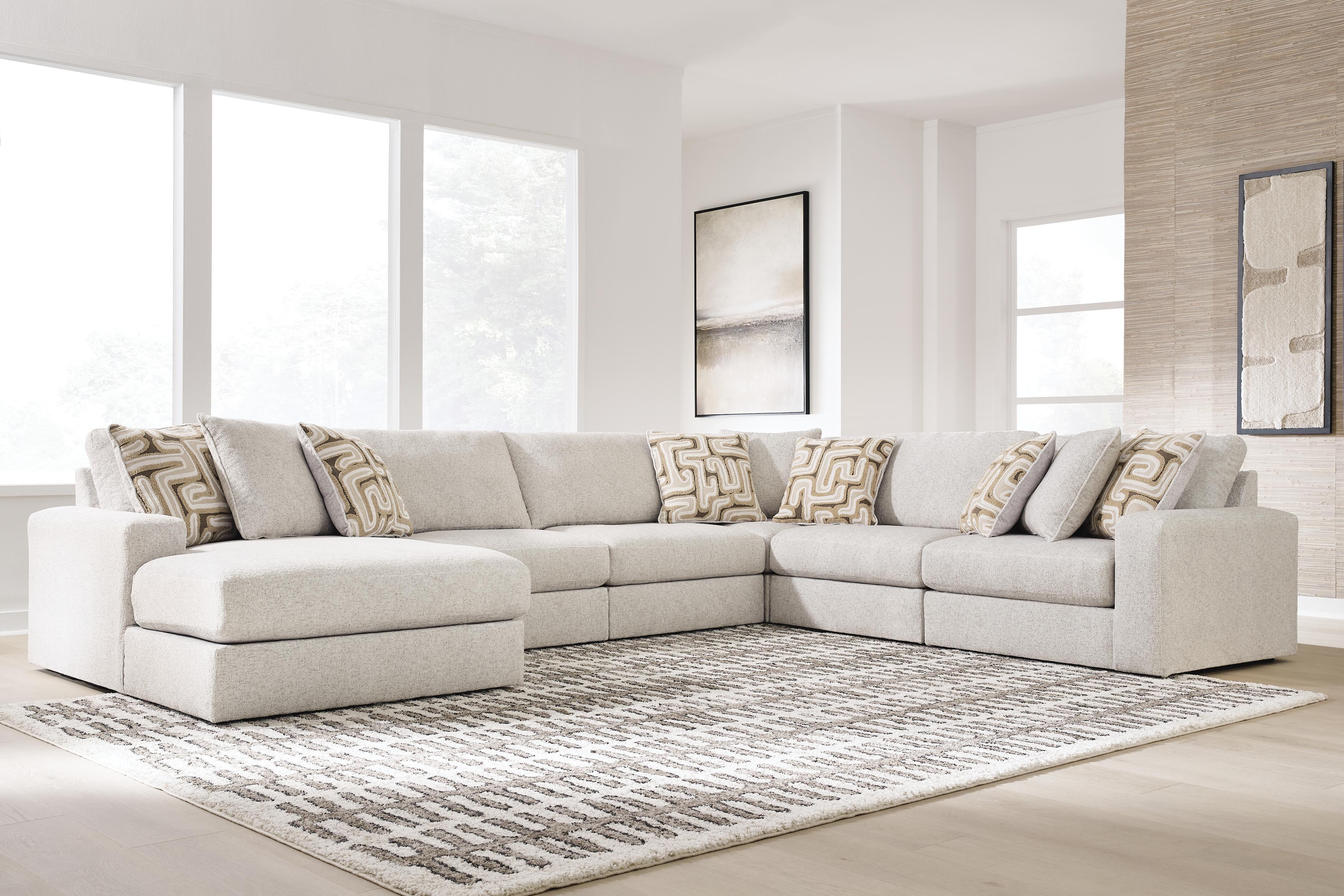 Diamond Furniture - Ashley Furniture - Kestrie 6-Piece Sectional with Chaise - 6-Piece Sectional with Chaise - PC68706S14