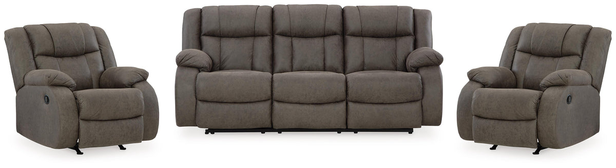 Diamond Furniture - Ashley Furniture - First Base Reclining Sofa and 2 Recliners - Reclining Sofa and 2 Recliners - 68804U6