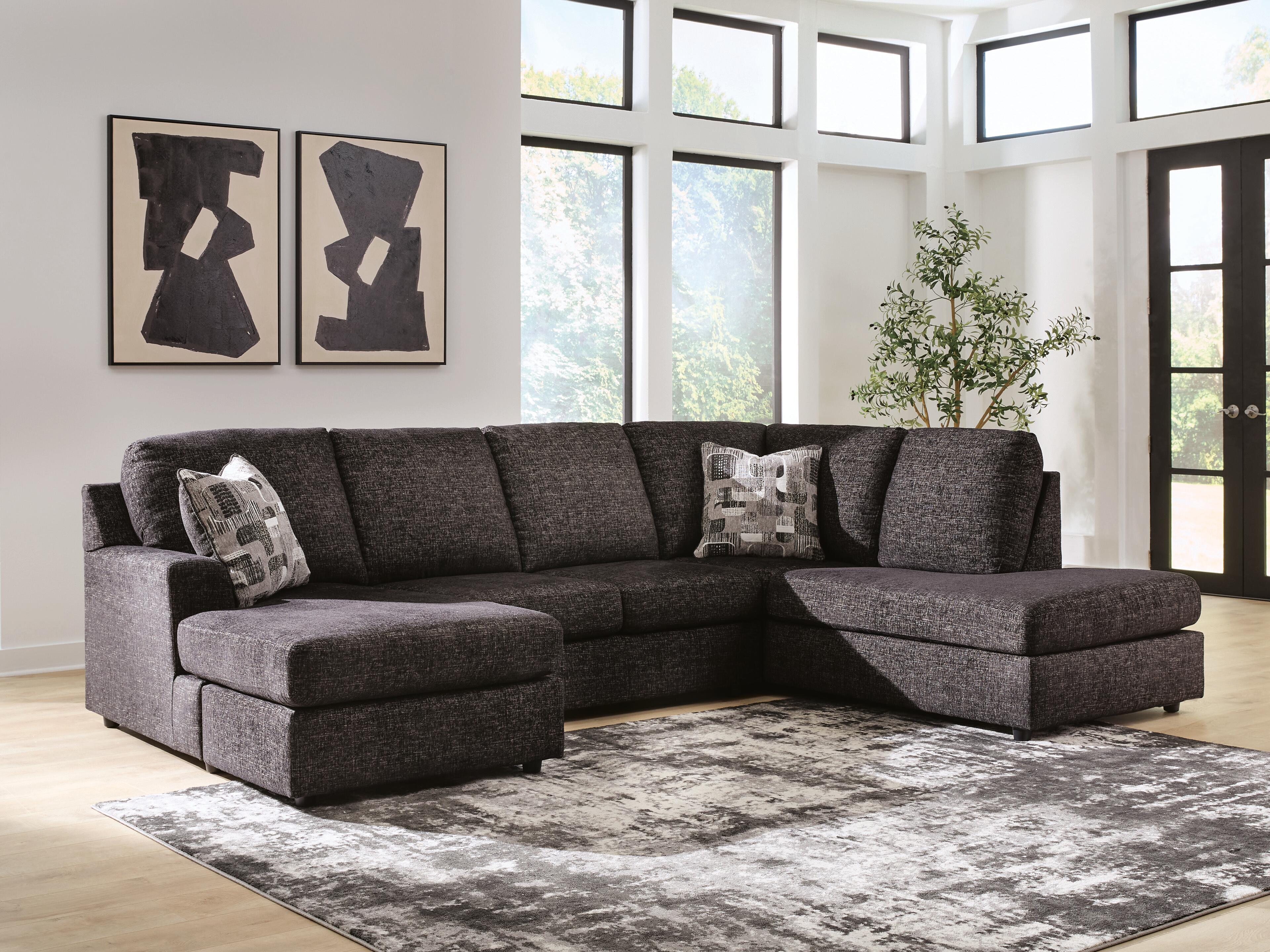 Diamond Furniture - Ashley Furniture - Lentiz 2-Piece Sectional with Chaise - LAF 2-Piece Sectional with Chaise - PC73404S2