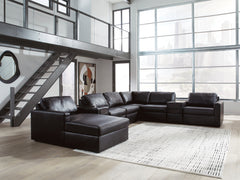 Diamond Furniture - Ashley Furniture - ModMax II 8-Piece Sectional with Chaise and Audio Consoles - RAF 8-Piece Sectional with Chaise and Audio Consoles - 74305S47