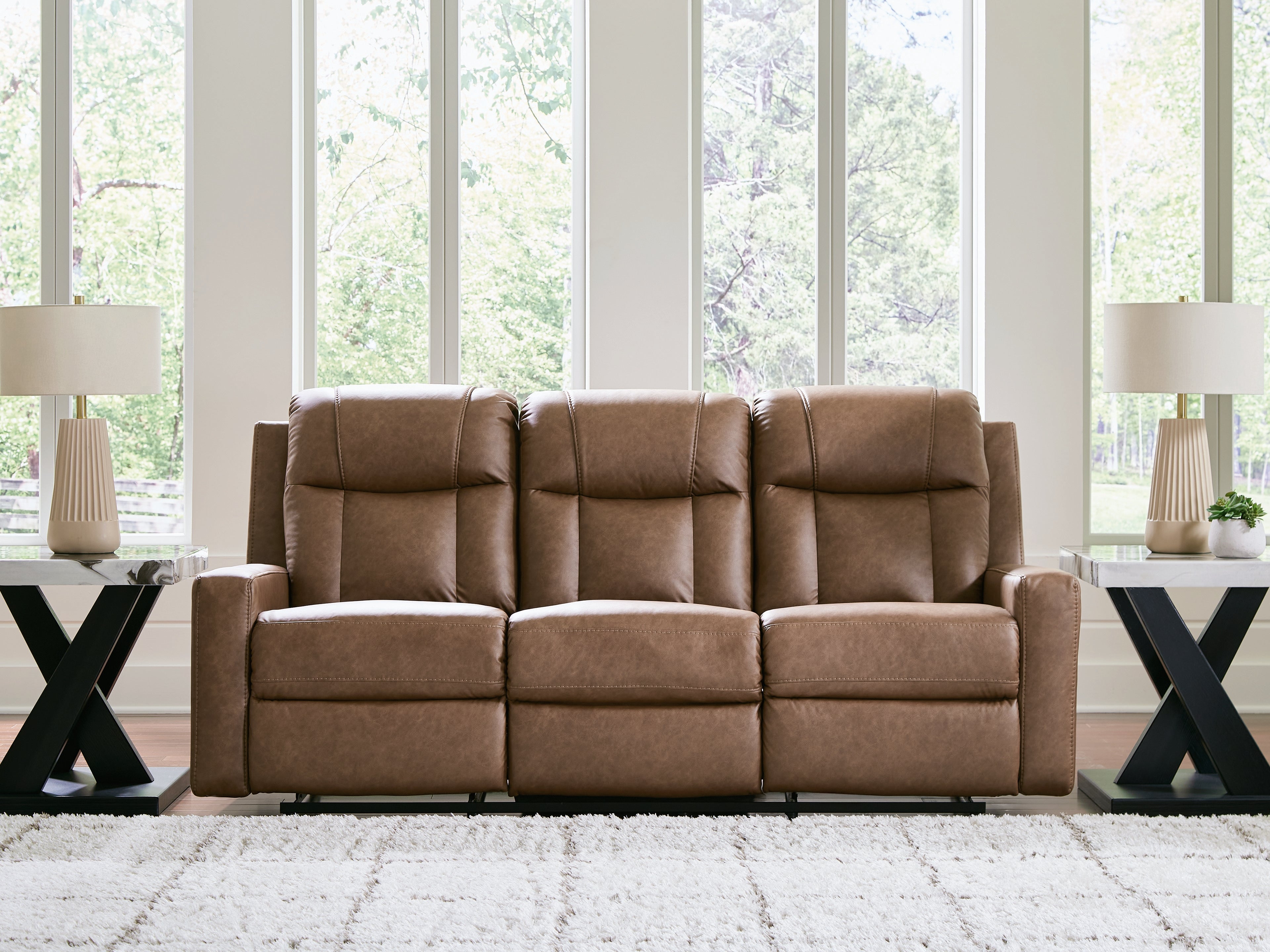Diamond Furniture - Ashley Furniture - Mackmenville Reclining Sofa - Reclining Sofa / Caramel - 7471488