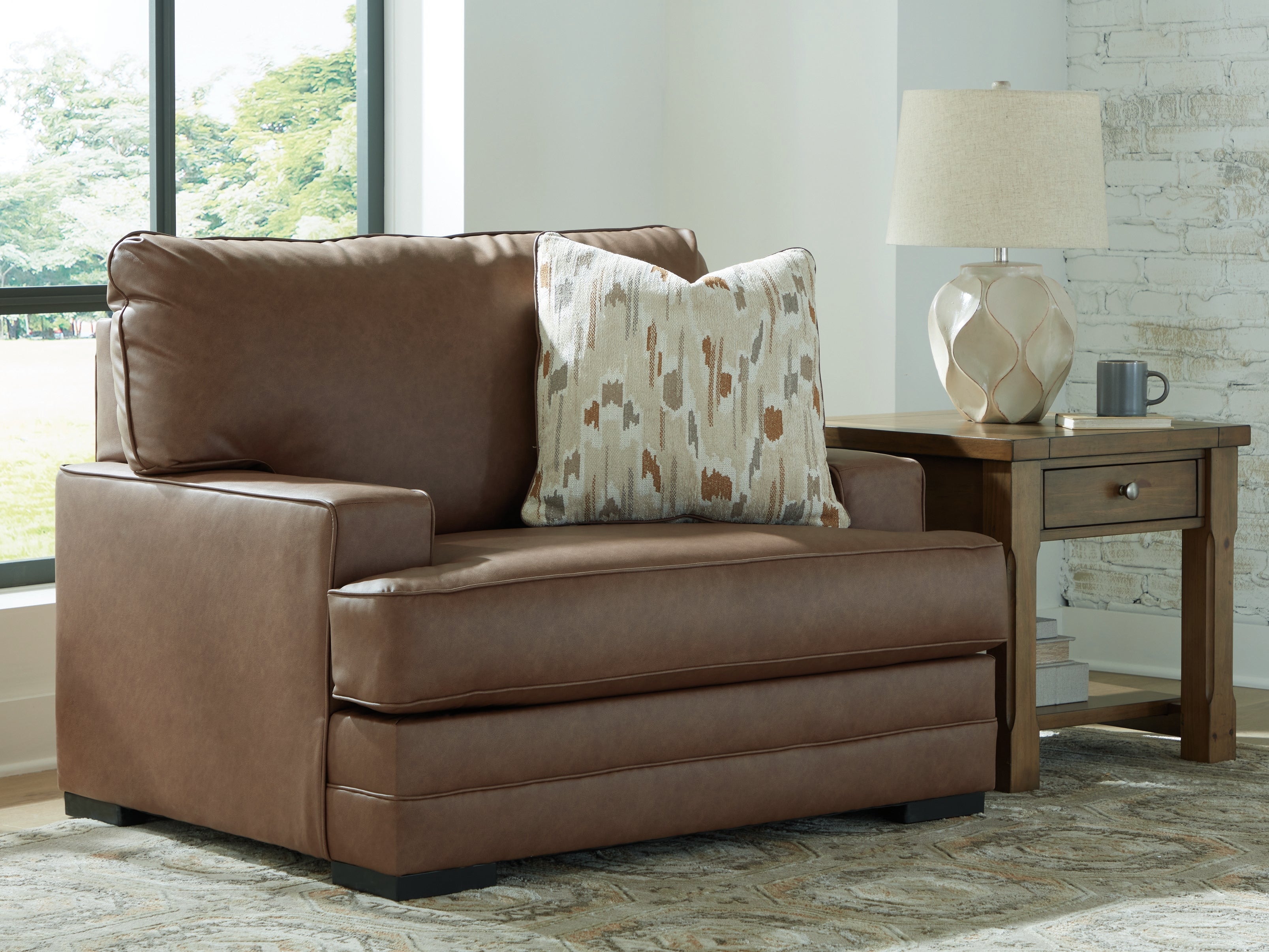 Diamond Furniture - Ashley Furniture - VillaCourt Living Room - Chair and a Half / Caramel - 7490923