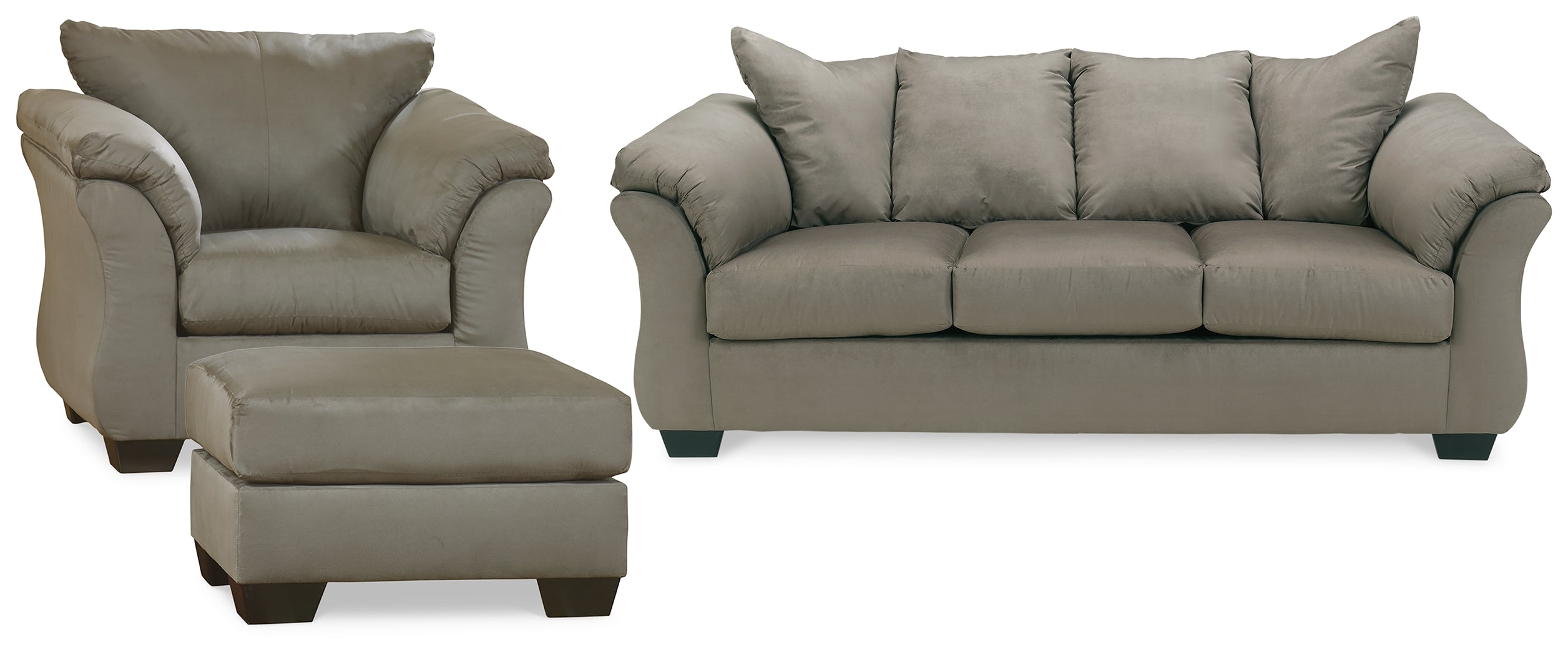 Diamond Furniture - Ashley Furniture - Darcy Sofa - Sofa, Chair and Ottoman / Cobblestone - 75005U11