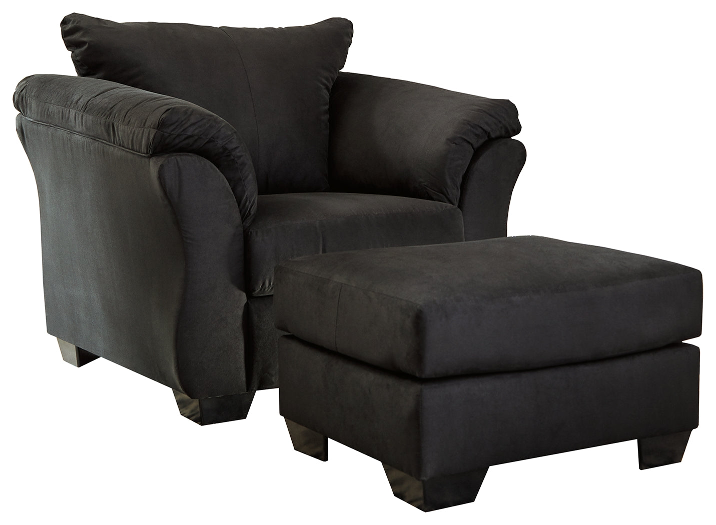 Diamond Furniture - Ashley Furniture - Darcy Chair and Ottoman - Chair and Ottoman / Black - 75008U3