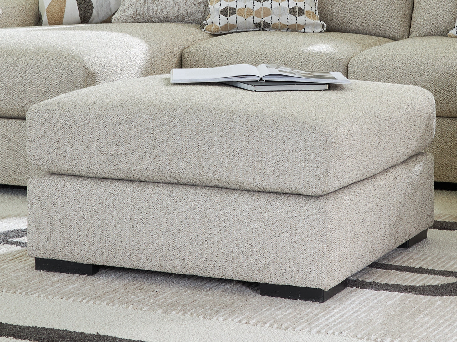 Diamond Furniture - Ashley Furniture - Laurelgrove Living Room - Oversized Accent Ottoman / Pebble - 7510508