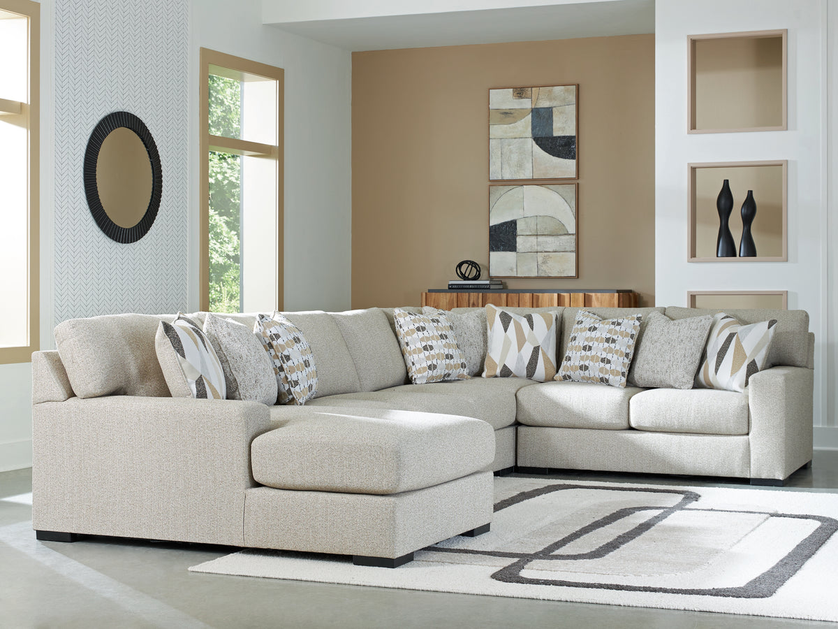 Diamond Furniture - Ashley Furniture - Laurelgrove 5-Piece Sectional with Chaise - RAF 5-Piece Sectional with Chaise - 75105S11