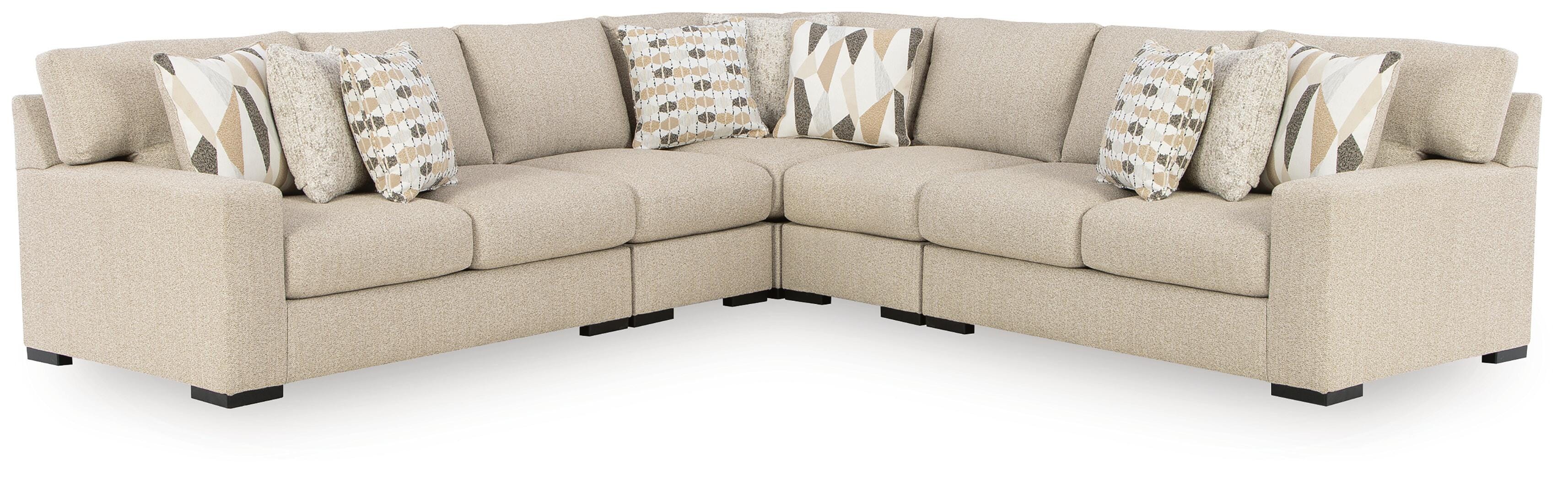 Diamond Furniture - Ashley Furniture - Laurelgrove 5-Piece Sectional - RAF 5-Piece Sectional - 75105S10