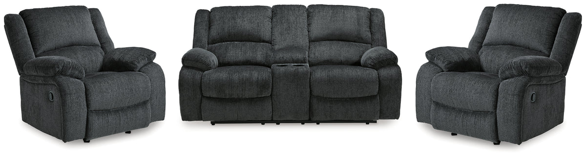 Diamond Furniture - Ashley Furniture - Draycoll Reclining Loveseat and 2 Recliners - Reclining Loveseat and 2 Recliners - 76504U10