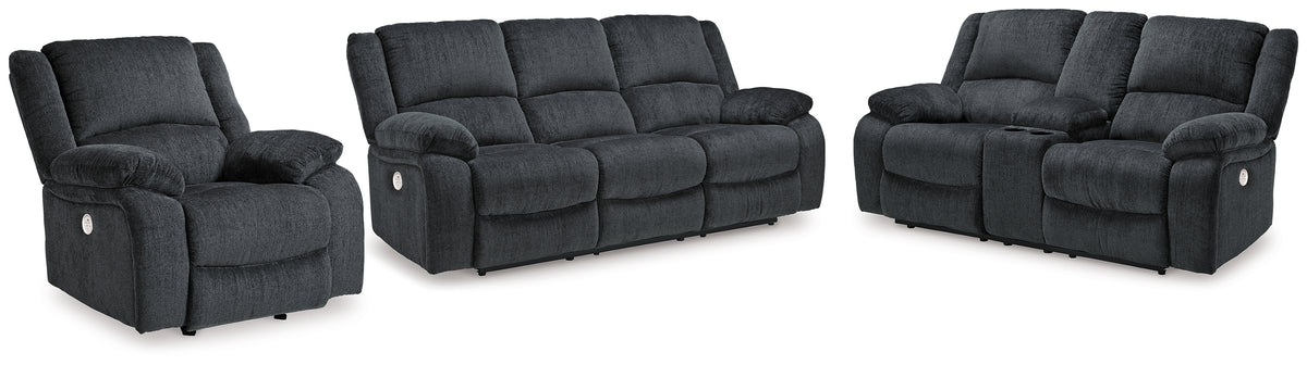 Diamond Furniture - Ashley Furniture - Draycoll Power Reclining Sofa, Loveseat and Recliner - Power Reclining Sofa, Loveseat and Recliner - 76504U5