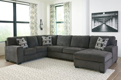 Diamond Furniture - Ashley Furniture - Ballinasloe Sectional - LAF 3-Piece Sectional with Chaise / Smoke - 80703S2