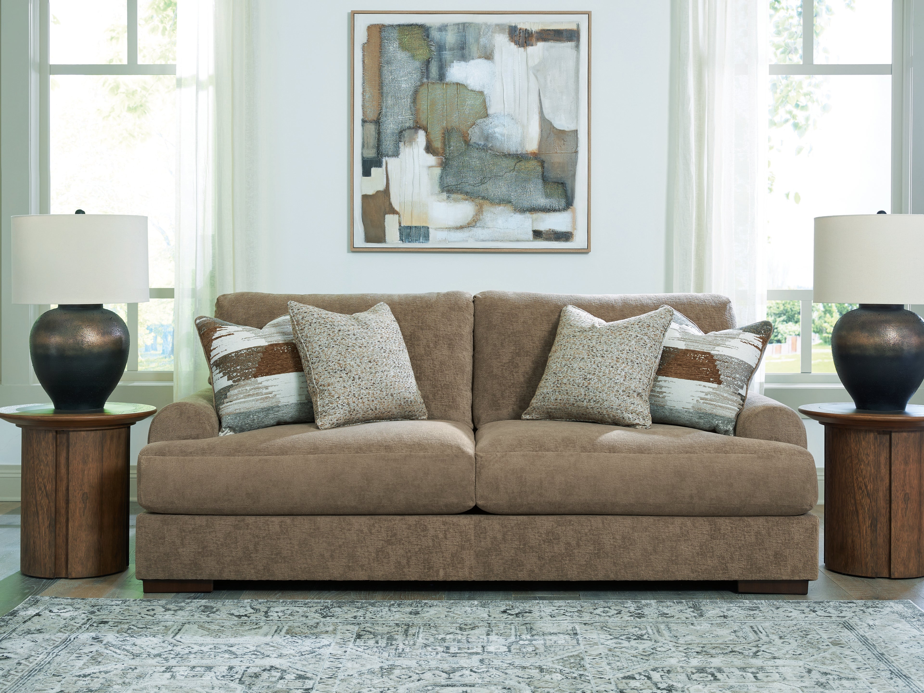 Diamond Furniture - Ashley Furniture - Jayne Park Sofa - Sofa / Pecan - PC8150538