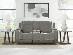 Diamond Furniture - Ashley Furniture - Mixed Motion Power Reclining Loveseat with Console - PWR REC Loveseat/CON/ADJ HDRST - PC8350518