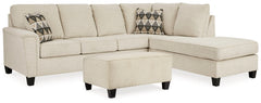 Diamond Furniture - Ashley Furniture - Abinger 2-Piece Sectional with Chaise and Ottoman - 2-Piece Sectional with Chaise and Ottoman / Natural - 83904U8