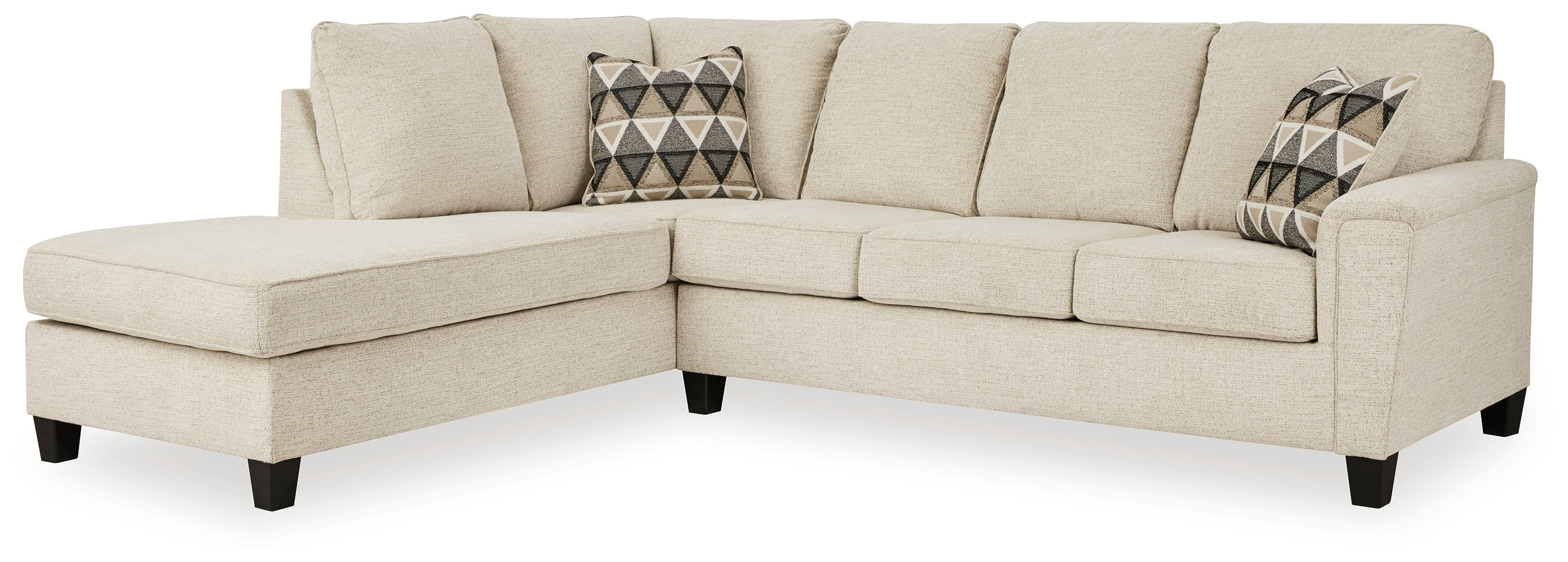 Diamond Furniture - Ashley Furniture - Abinger Sectional - RAF 2-Piece Sectional with Chaise / Natural - 83904S1