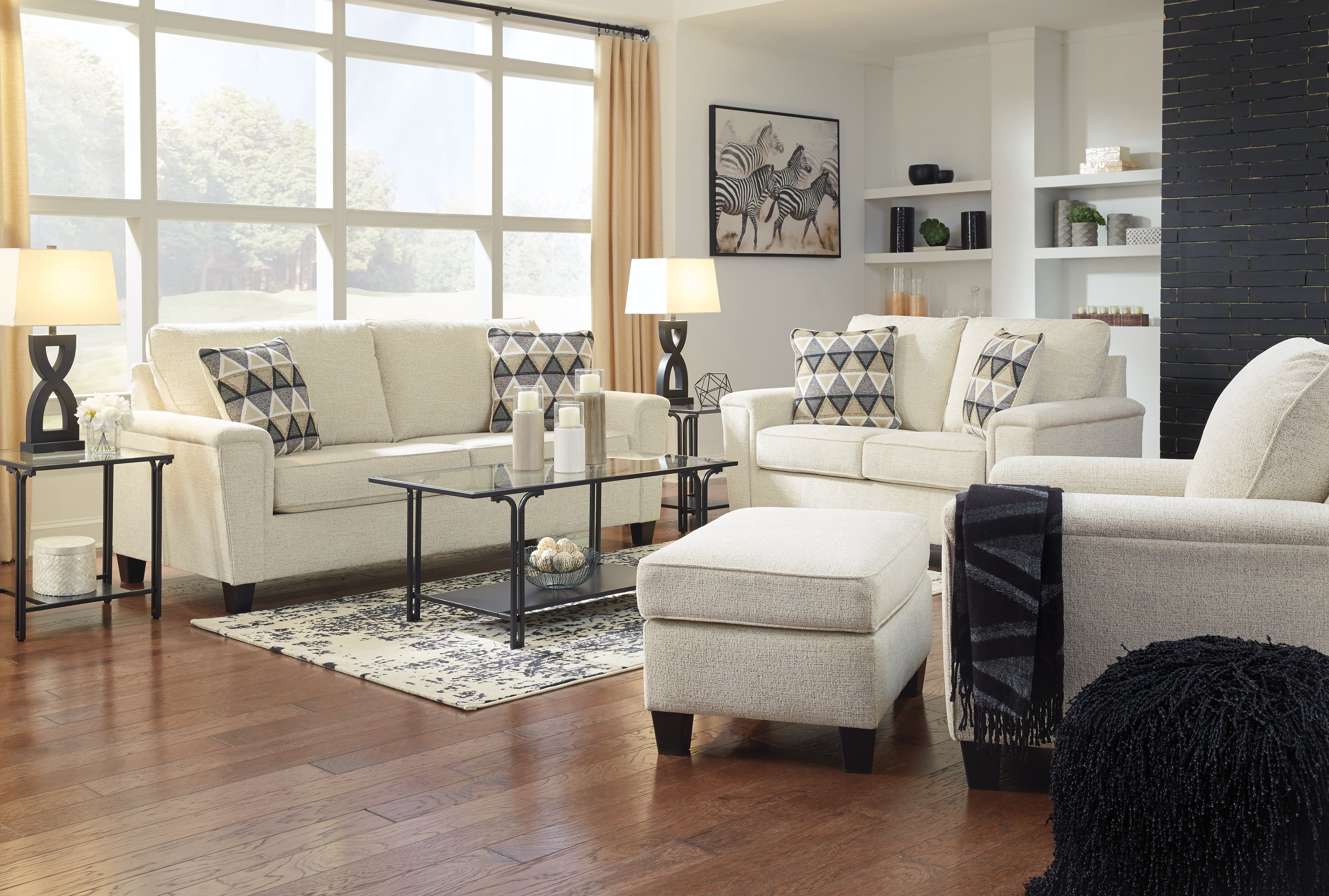 Diamond Furniture - Ashley Furniture - Abinger Sofa - Sofa, Loveseat, Chair and Ottoman / Natural - 83904U5
