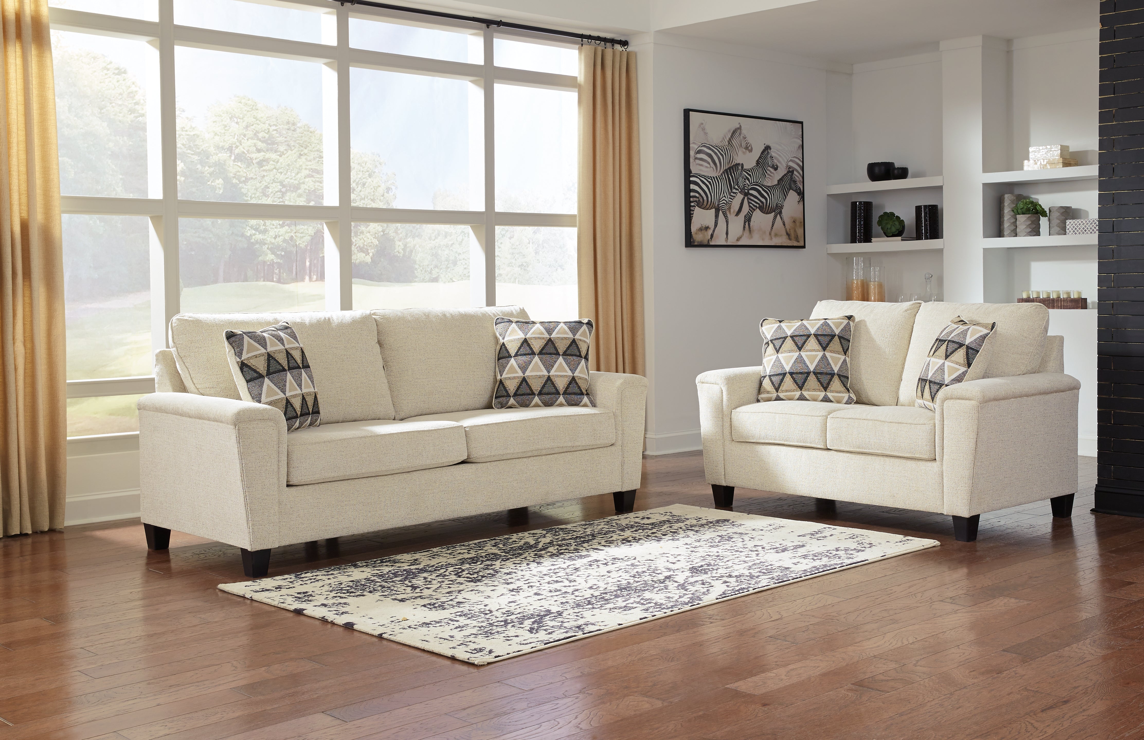 Diamond Furniture - Ashley Furniture - Abinger Sofa and Loveseat - Sofa and Loveseat / Natural - 83904U1