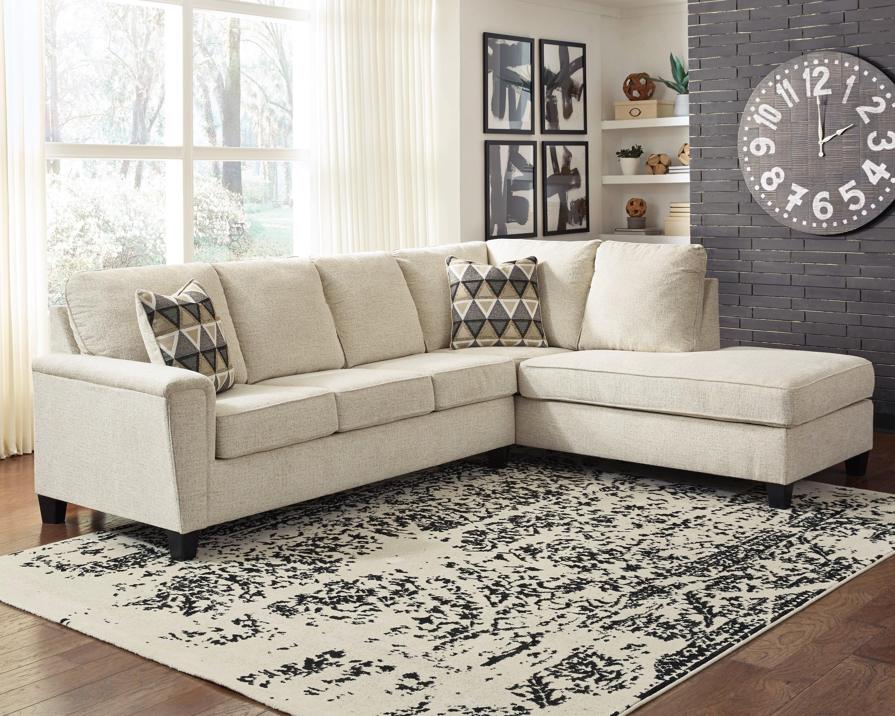 Diamond Furniture - Ashley Furniture - Abinger Sectional - LAF 2-Piece Sectional with Chaise / Natural - 83904S2