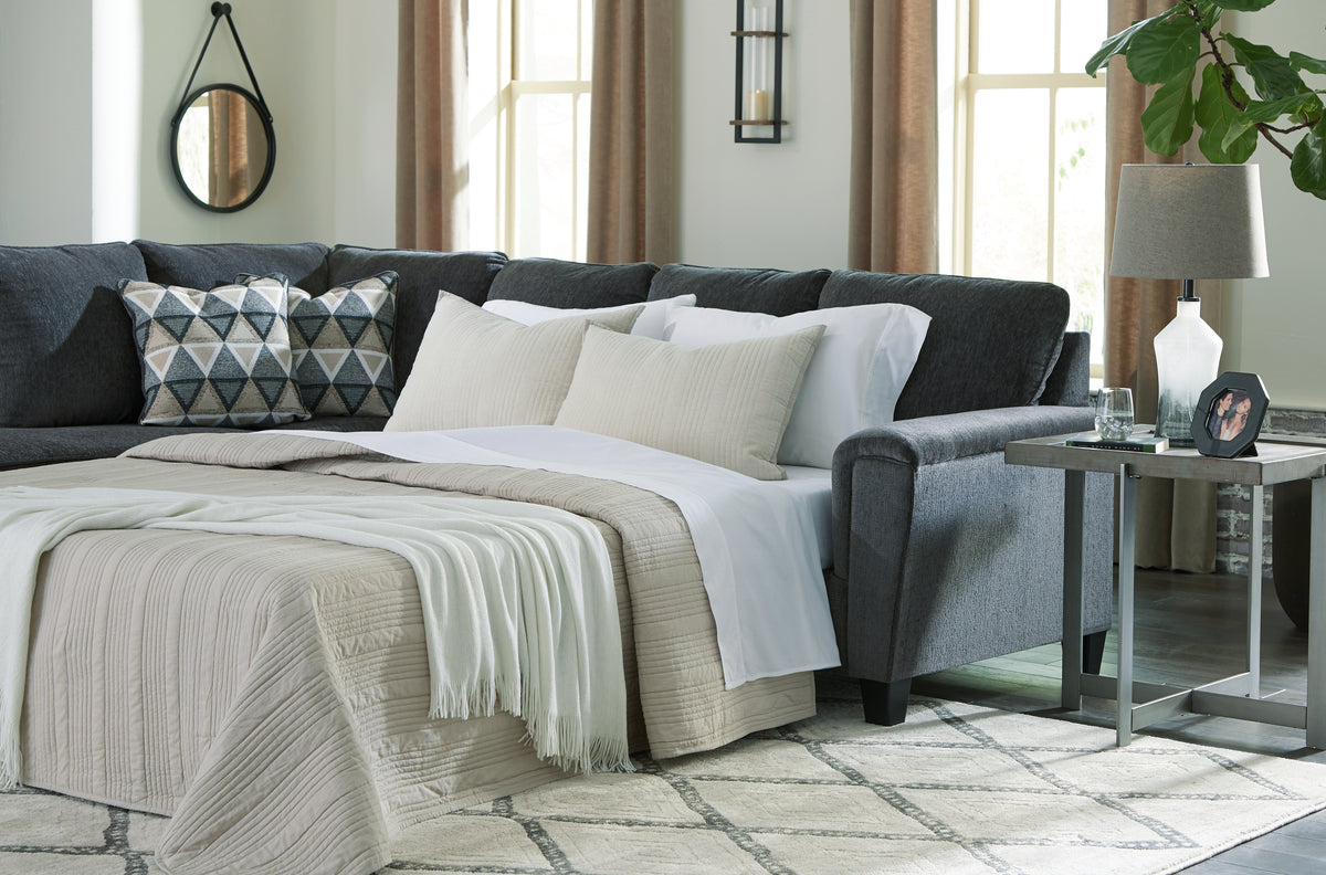 Diamond Furniture - Ashley Furniture - Abinger 2-Piece Sleeper Sectional with Chaise - RAF 2-Piece Sleeper Sectional with Chaise / Smoke - 83905S3