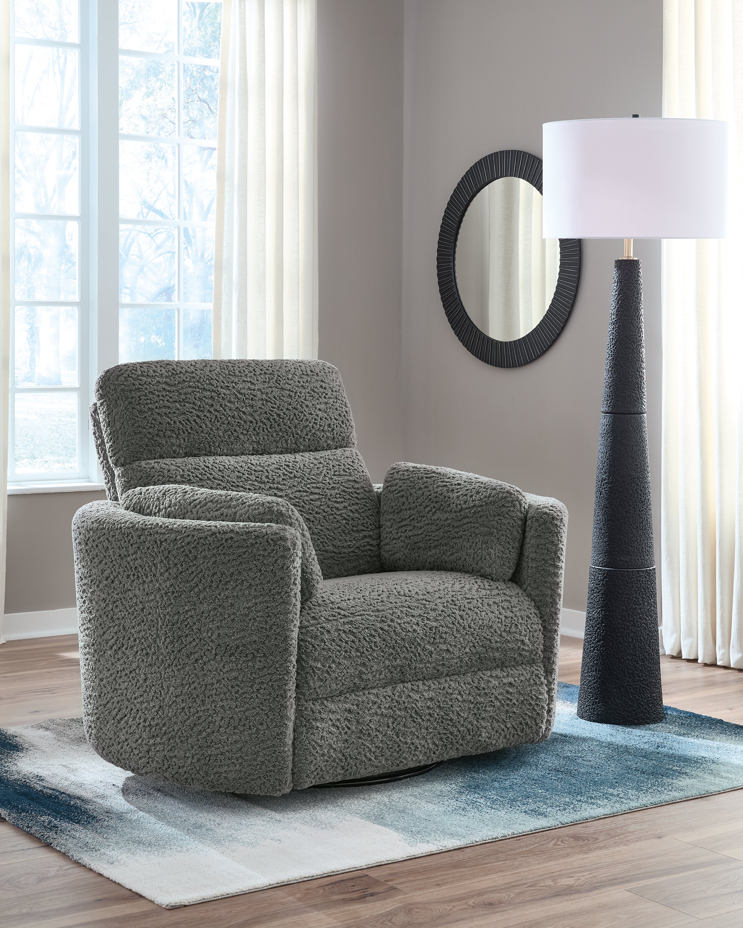 Diamond Furniture - Ashley Furniture - Gosaldo Swivel Power Glider Recliner - Swivel Glider Power Recliner / Lead - PC8630495