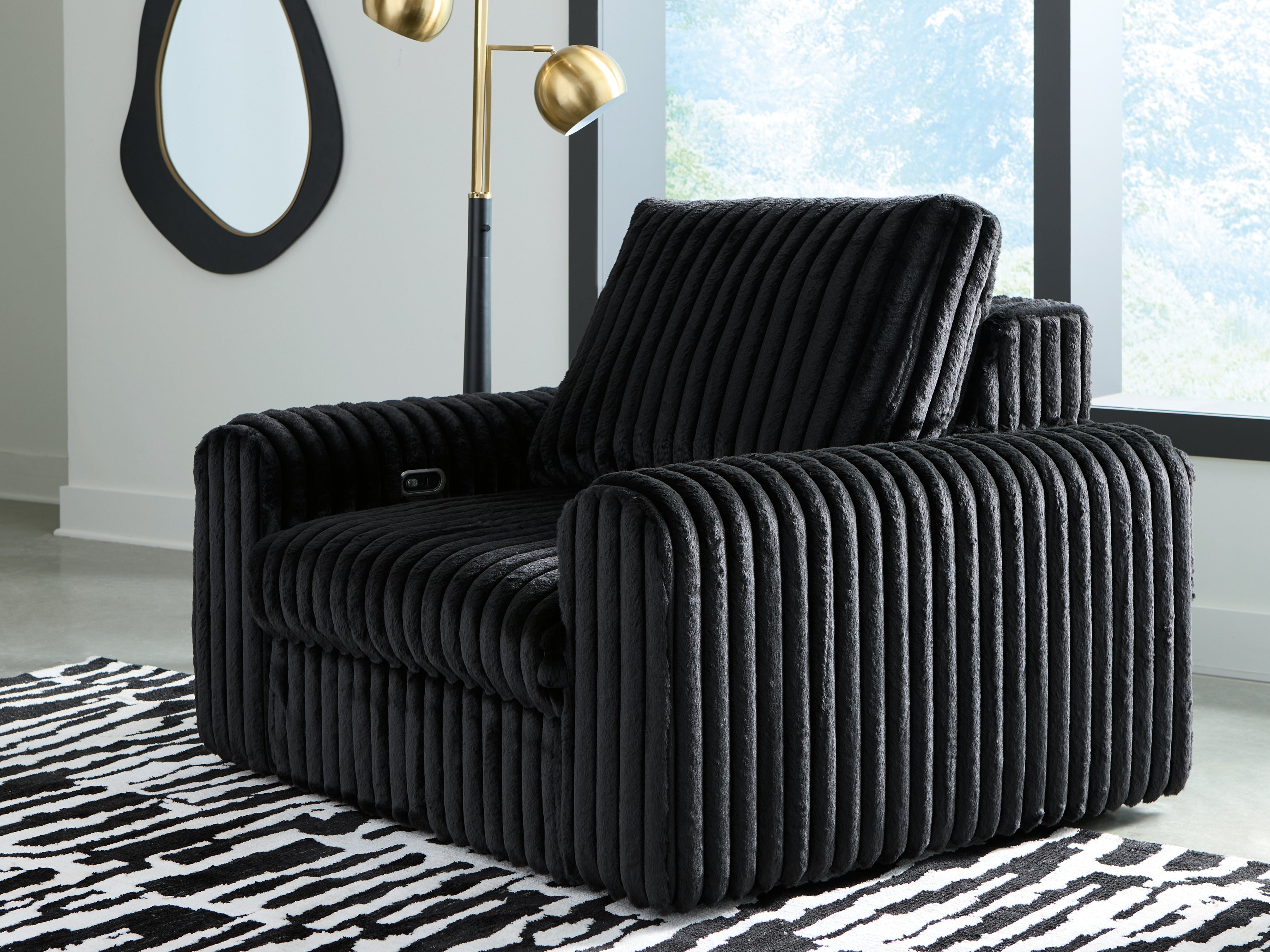 Diamond Furniture - Ashley Furniture - HamlinBay Power Gliding Chaise - Power Gliding Chaise / Onyx - PC8680315P
