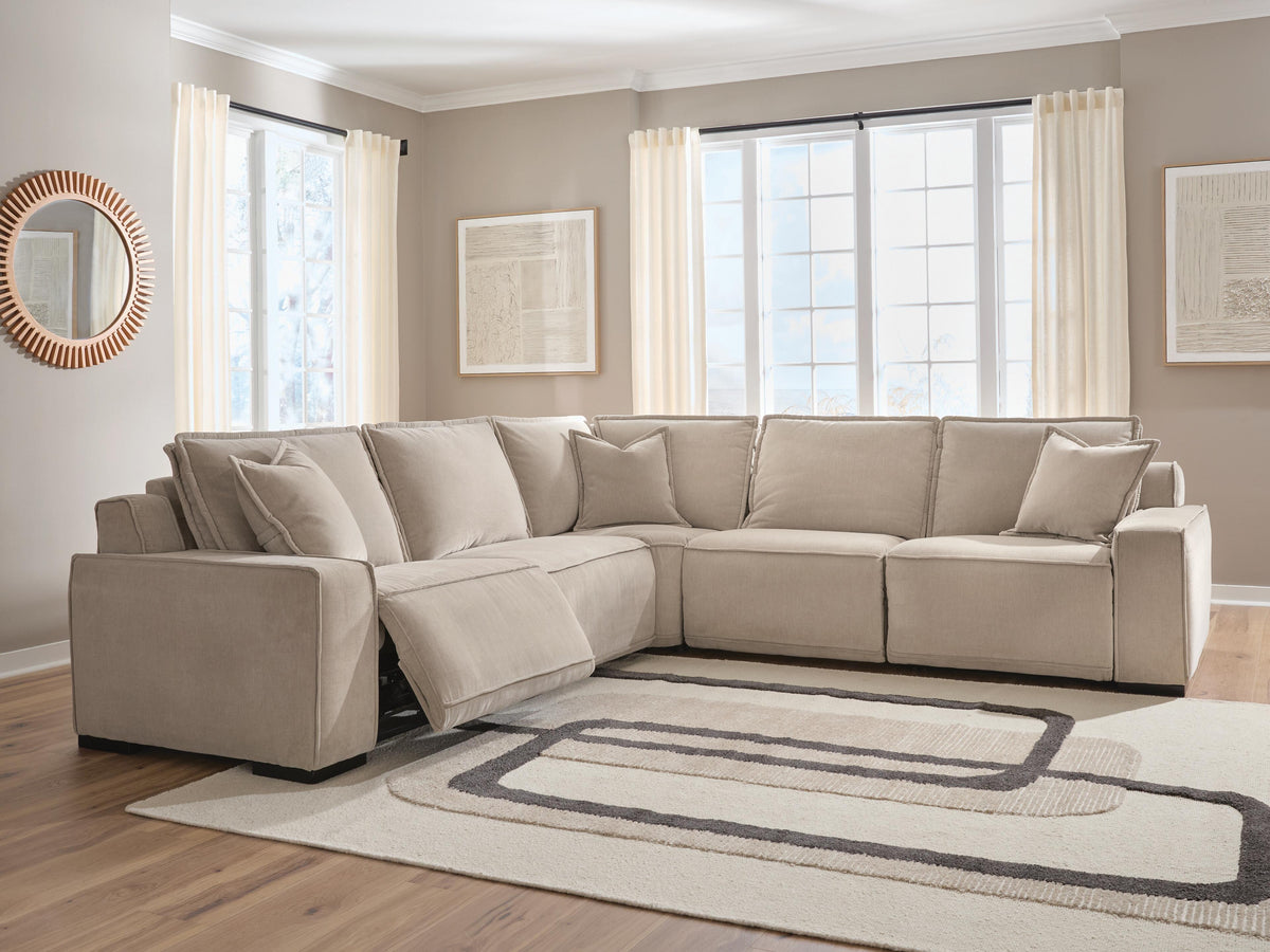Diamond Furniture - Ashley Furniture - Carceri 5-Piece Power Sectional Reclining Sofa - 5-Piece Power Sectional Reclining Sofa - 87003S4