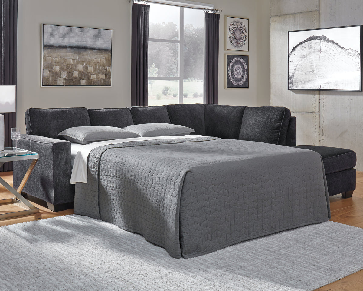 Diamond Furniture - Ashley Furniture - Altari 2-Piece Sleeper Sectional with Chaise - 2-Piece Sleeper Sectional with Chaise / Slate - 87213S3