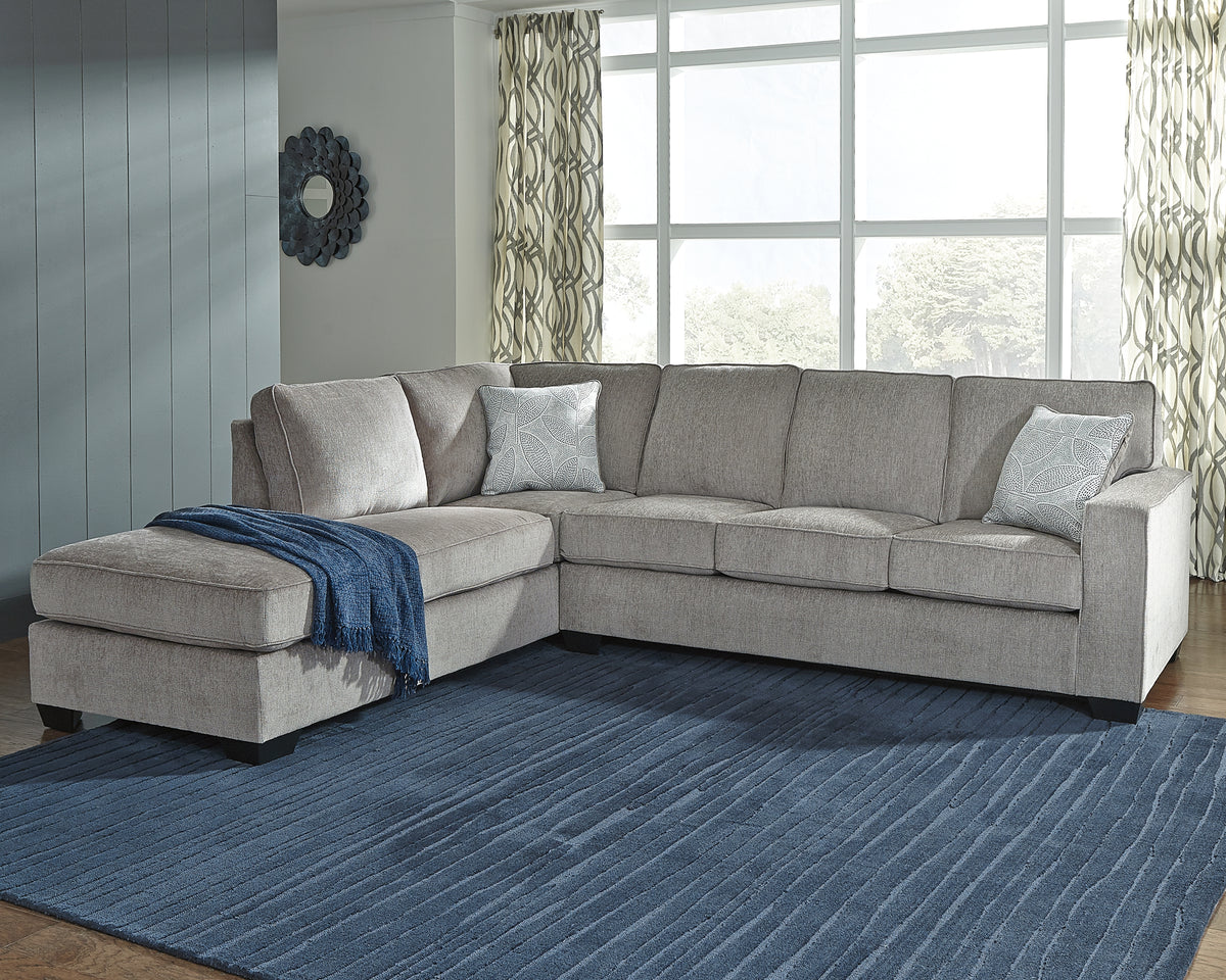 Diamond Furniture - Ashley Furniture - Altari 2-Piece Sectional with Chaise - RAF 2-Piece Sectional with Chaise / Alloy - 87214S1