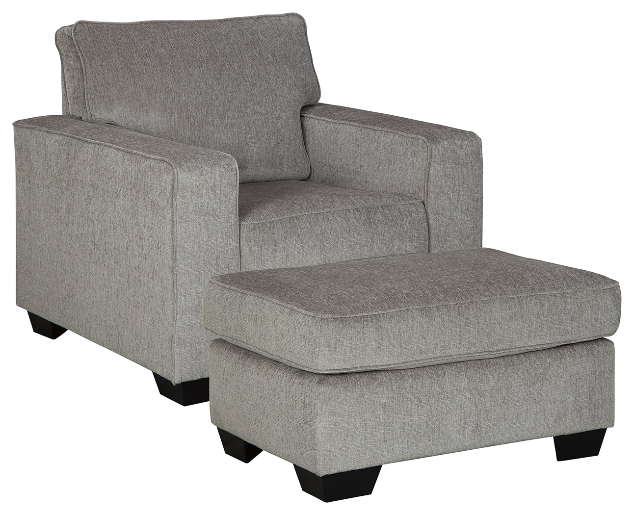 Diamond Furniture - Ashley Furniture - Altari Chair and Ottoman - Chair and Ottoman / Alloy - 87214U4
