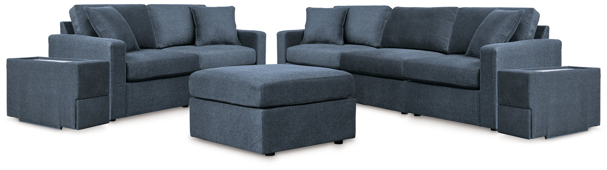 Diamond Furniture - Ashley Furniture - Modmax 4-Piece Sectional Sofa, 3-Piece Sectional Loveseat and Ottoman - 4-Piece Sectional Sofa, 3-Piece Sectional Loveseat and Ottoman / Ink - 92101U24
