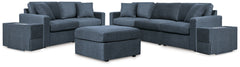 Diamond Furniture - Ashley Furniture - Modmax 4-Piece Sectional Sofa, 3-Piece Sectional Loveseat and Ottoman - 4-Piece Sectional Sofa, 3-Piece Sectional Loveseat and Ottoman / Ink - 92101U24