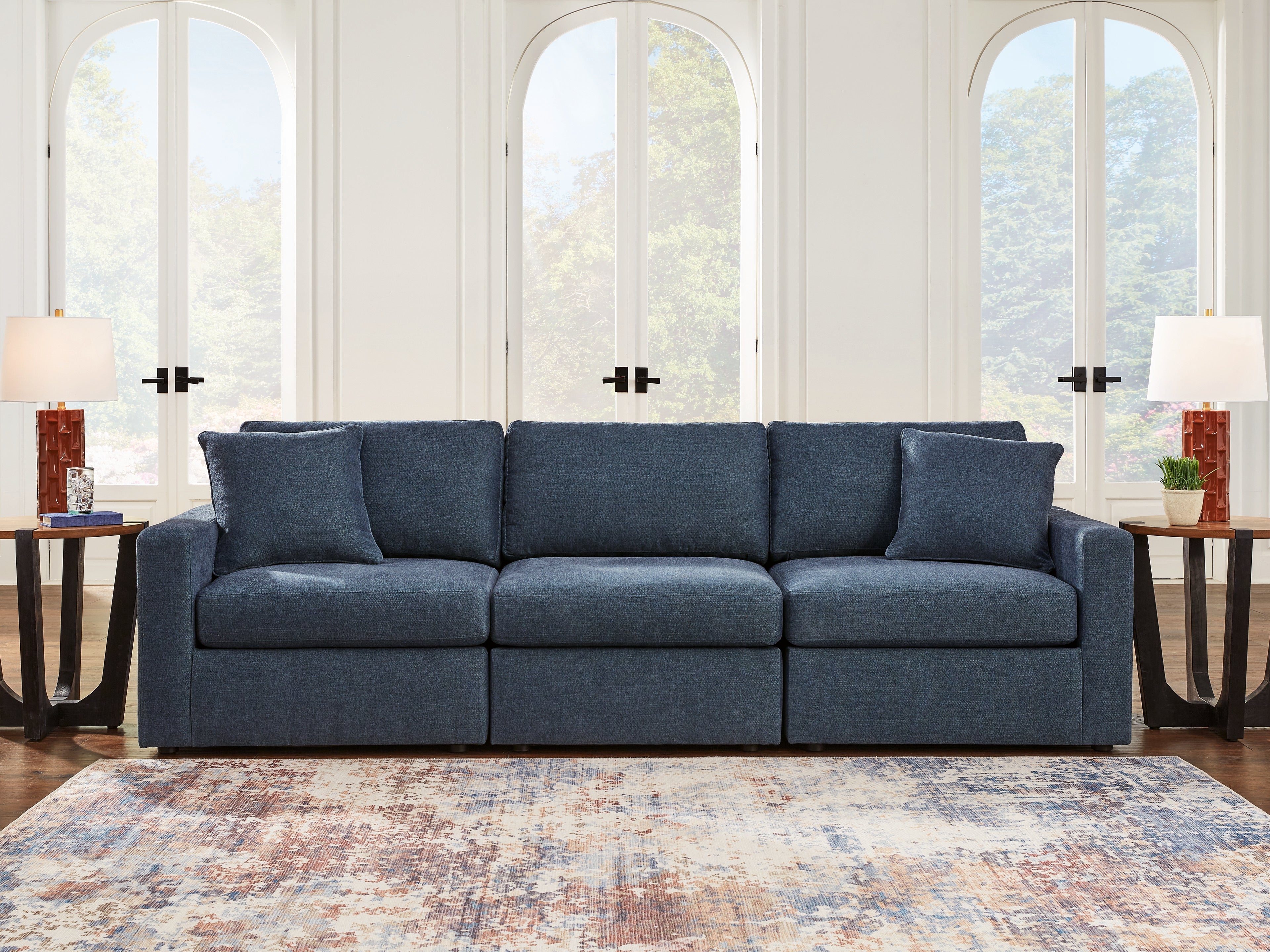 Diamond Furniture - Ashley Furniture - Modmax Sectional - RAF 3-Piece Sectional / Ink - 92101S2