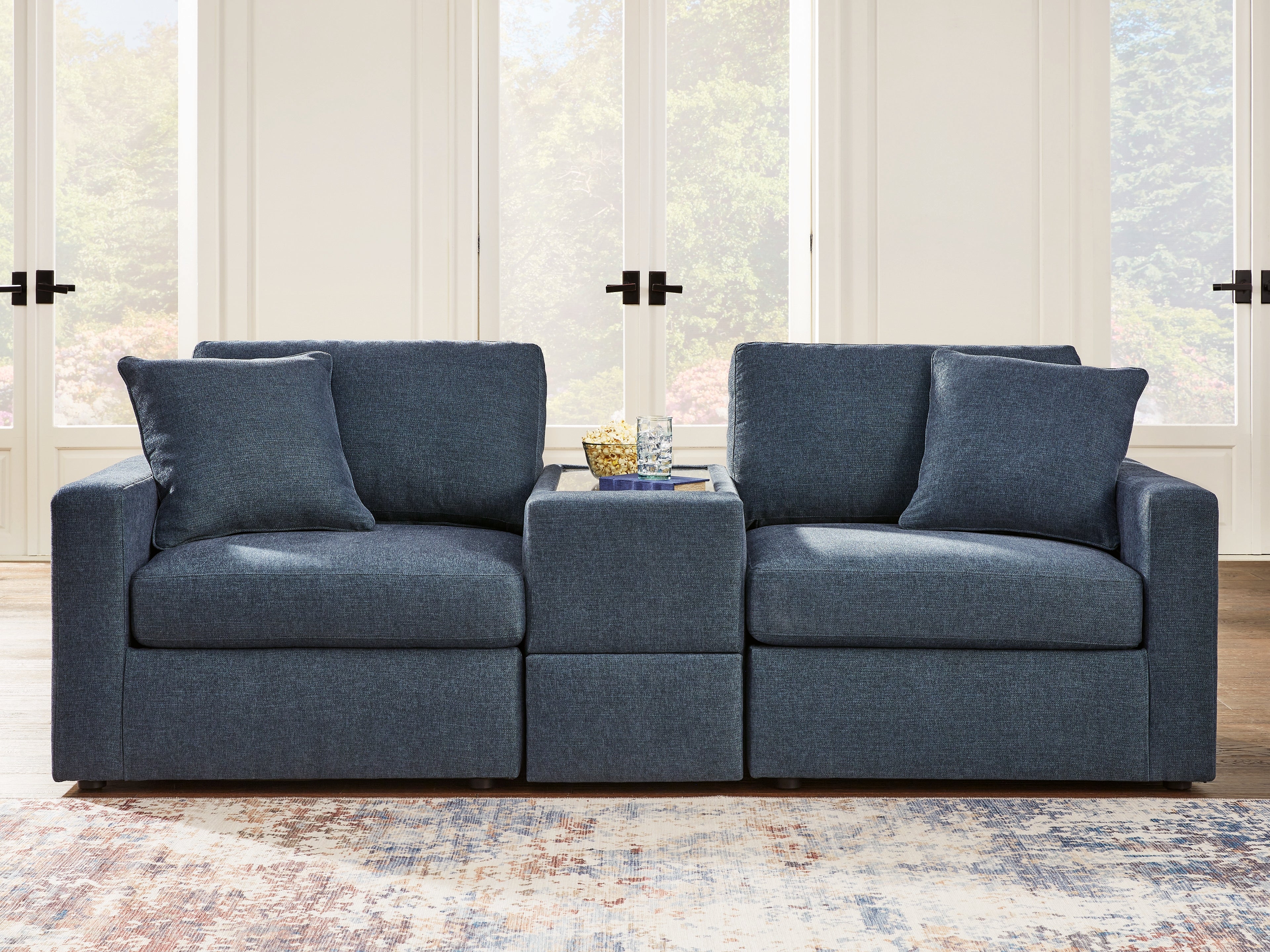 Diamond Furniture - Ashley Furniture - Modmax 3-Piece Sectional - RAF 3-Piece Sectional / Ink - 92101S3