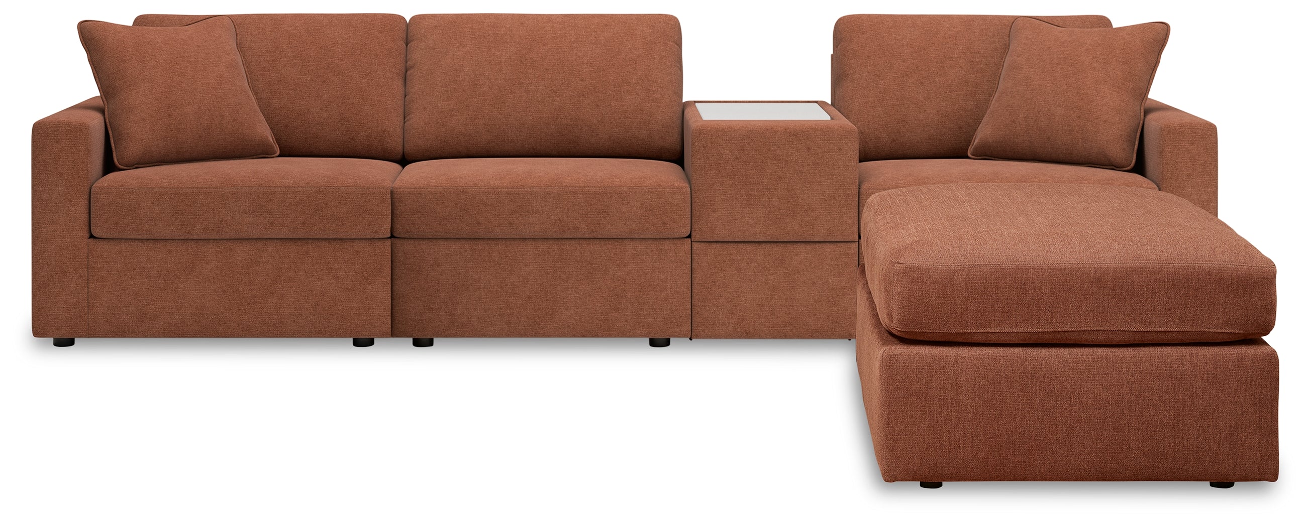 Diamond Furniture - Ashley Furniture - Modmax 4-Piece Sectional and Ottoman - 4-Piece Sectional and Ottoman / Spice - 92102U12