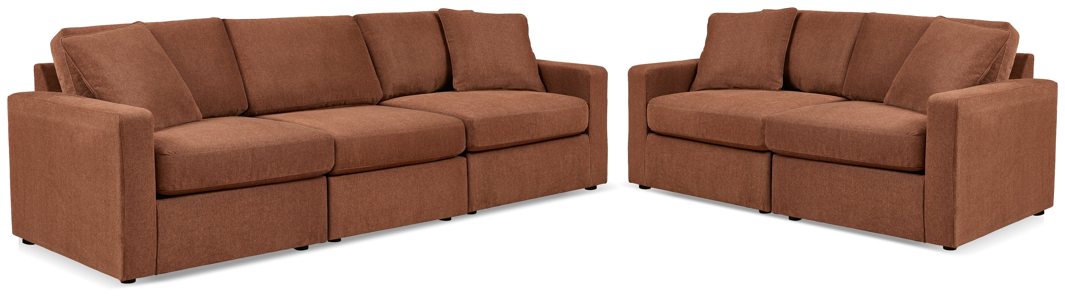 Diamond Furniture - Ashley Furniture - Modmax 3-Piece Sectional Sofa and 2-Piece Sectional Loveseat - 3-Piece Sectional Sofa and 2-Piece Sectional Loveseat / Spice - 92102U20