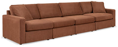 Diamond Furniture - Ashley Furniture - Modmax 4-Piece Sectional - RAF 4-Piece Sectional / Spice - 92102S10