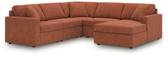Diamond Furniture - Ashley Furniture - Modmax 5-Piece Sectional with Chaise - RAF 5-Piece Sectional with Chaise / Spice - 92102S68